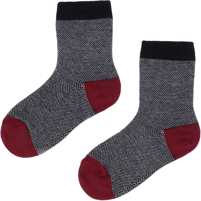 Detské bavlněné ponožky Emel - Čierna/bordová - 100-72 46771236
