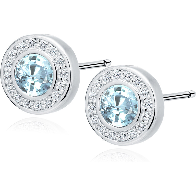 Olivie Strieborné náušnice AKVAMARÍN 7363 39519469