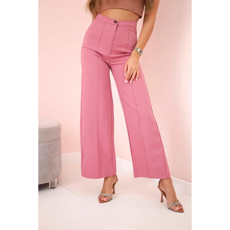 MladaModa Široké nohavice model 9378 staroružové 36429302