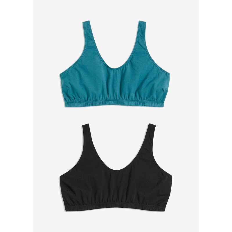 bonprix Podprsenka s bavlnou (2 ks), farba čierna 62537998