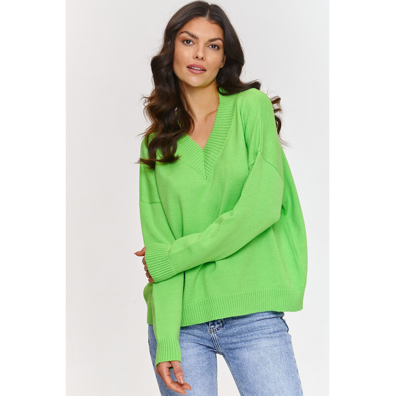 Makadamia Klasický dámsky pulóver S158 | limeta S158 62537916
