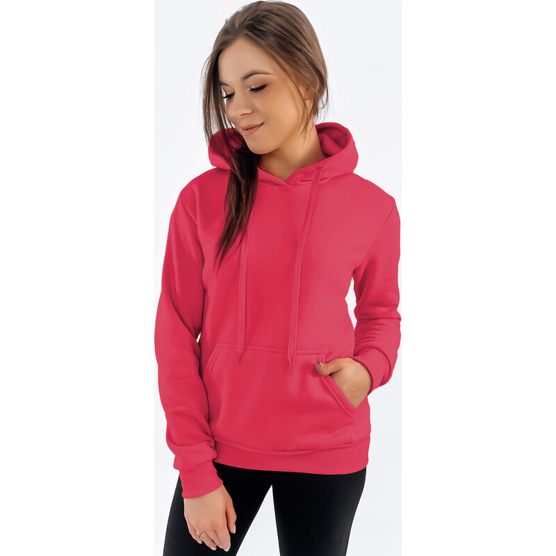 Malinová mikina s kapucňou BASIC BY1164 62537970