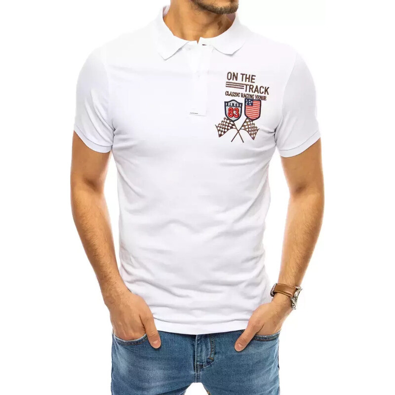 BASIC Biela polokošeľa s výšivkou PX0452 24156416