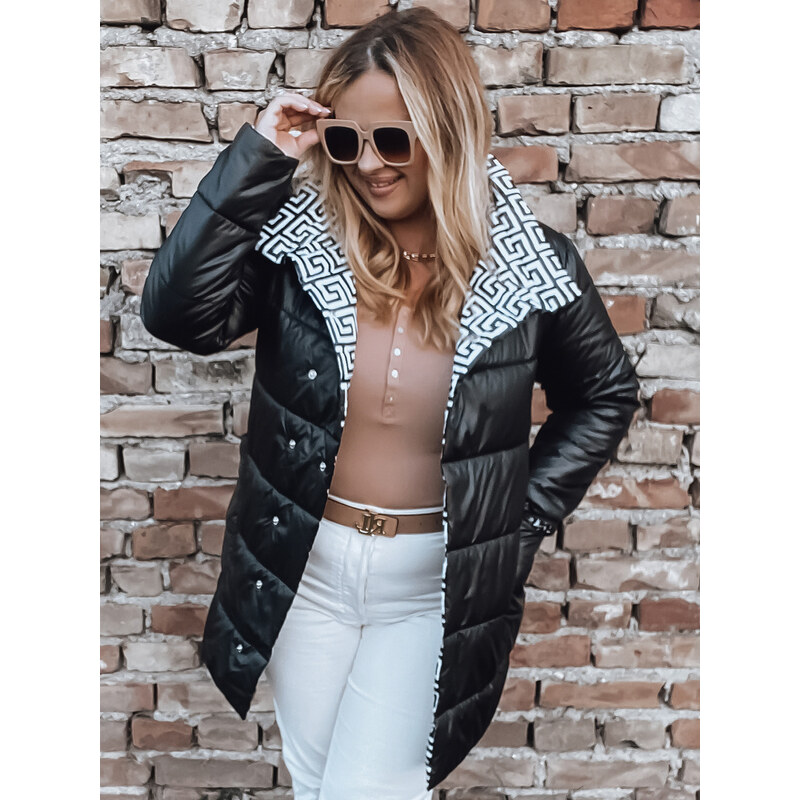 BASIC Čierna prechodná bunda s golierom VETIS TY2976 35429287