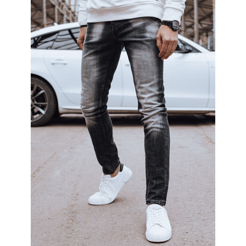 BASIC Čierne pánske džínsové nohavice UX3818 39690299