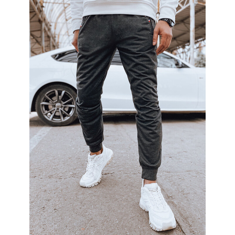 BASIC Sivé pánske jogger tepláky UX4123 52670814