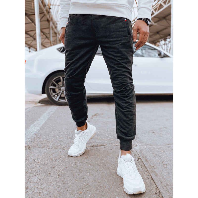 BASIC Tmavosivé pánske jogger tepláky UX4122 52670815