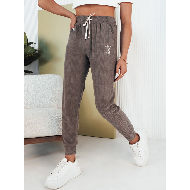 BASIC Sivé menčestrové tepláky BEAR UY2072 52670864