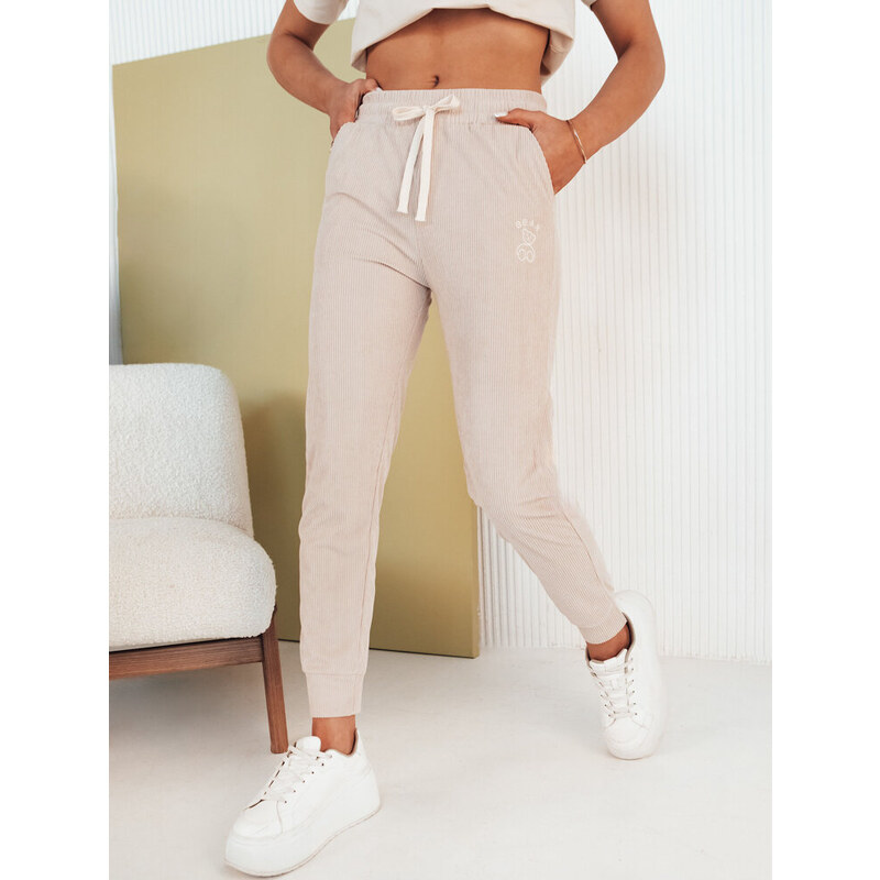 BASIC Svetlobéžové menčestrové tepláky BEAR UY2071 52670861