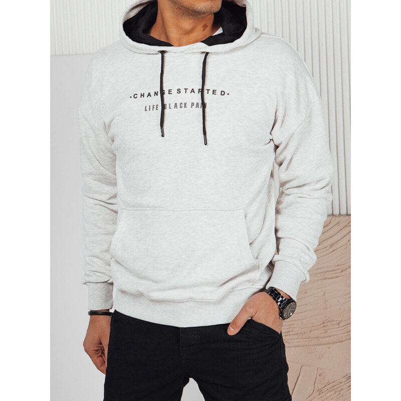 BASIC Svetlosivá pánska mikina s nápisom BX5724 52670848