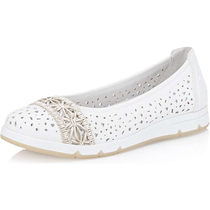Dámske baleríny RIEKER L3062-80 biela S6 62546580