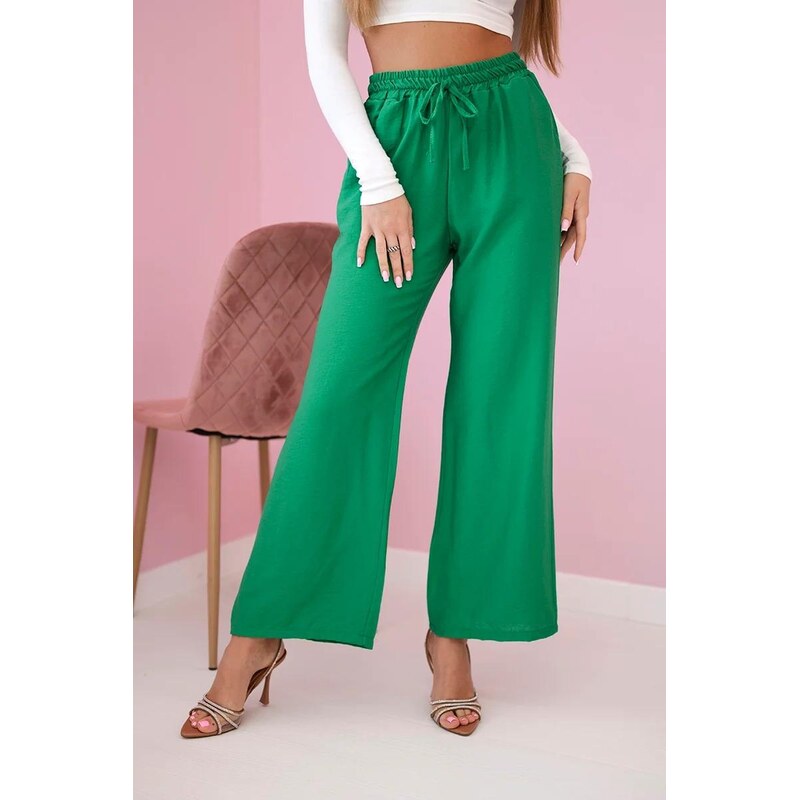 MladaModa Široké viskózové nohavice viazané v páse model 6695R 63034414