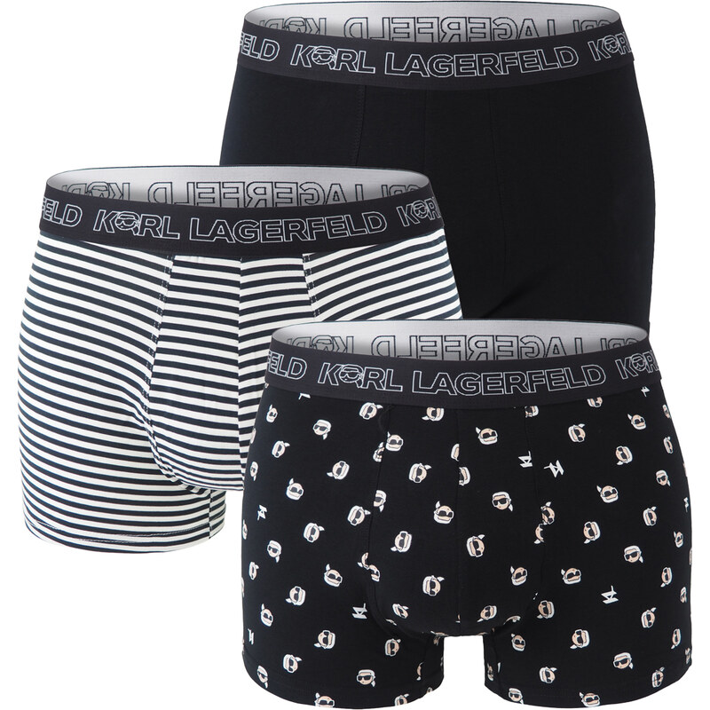 KARL LAGERFELD - boxerky 3PACK organic cotton Ikon mini KARL black & 62556975
