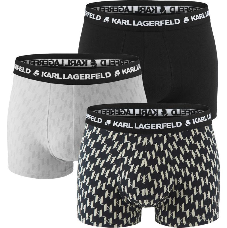 KARL LAGERFELD - boxerky 3PACK organic cotton LAGERFELD monogram logo 62556981