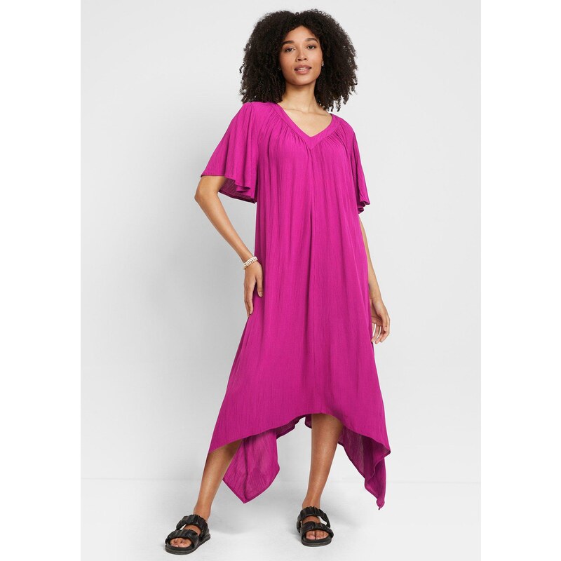 bonprix Dlhé kaftanové šaty z krepového materiálu, farba fialová 44739875