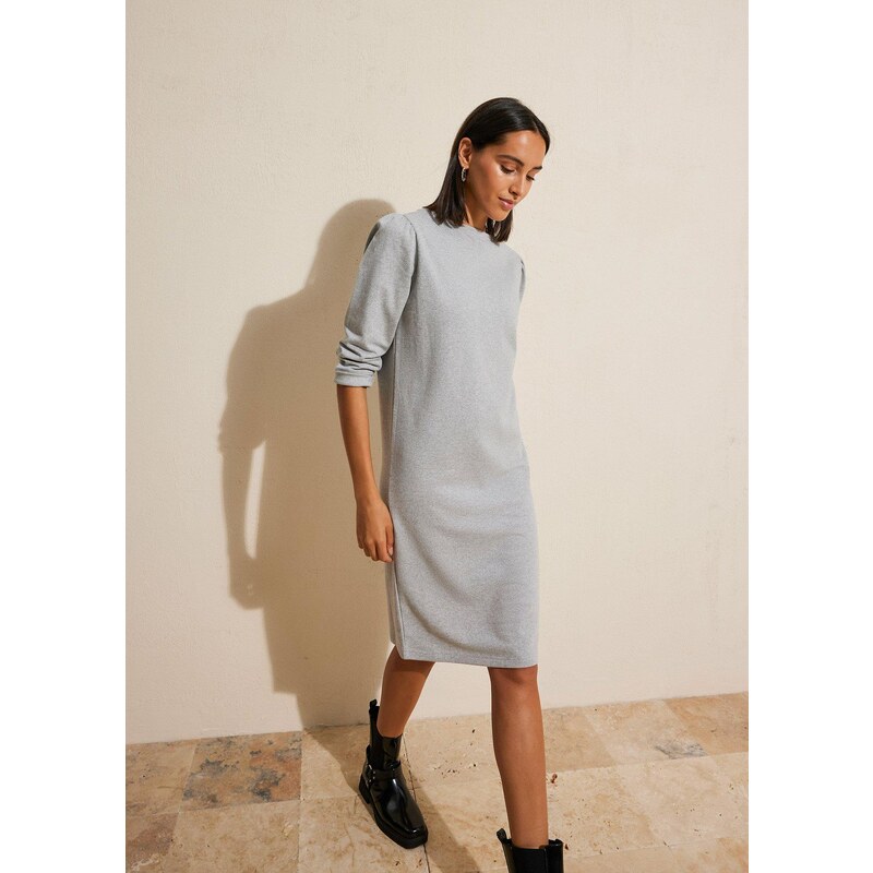 bonprix Voľne priliehavé mikinové šaty, farba šedá 56896015