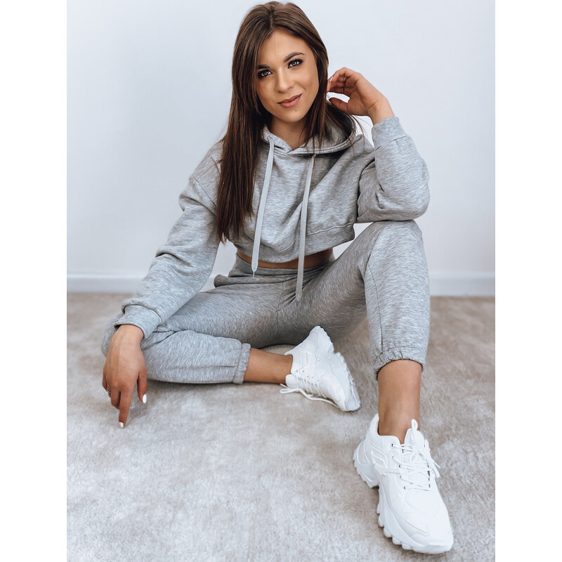 BASIC Svetlosivá teplákovka SERINE s crop mikinou AY0642 32323202