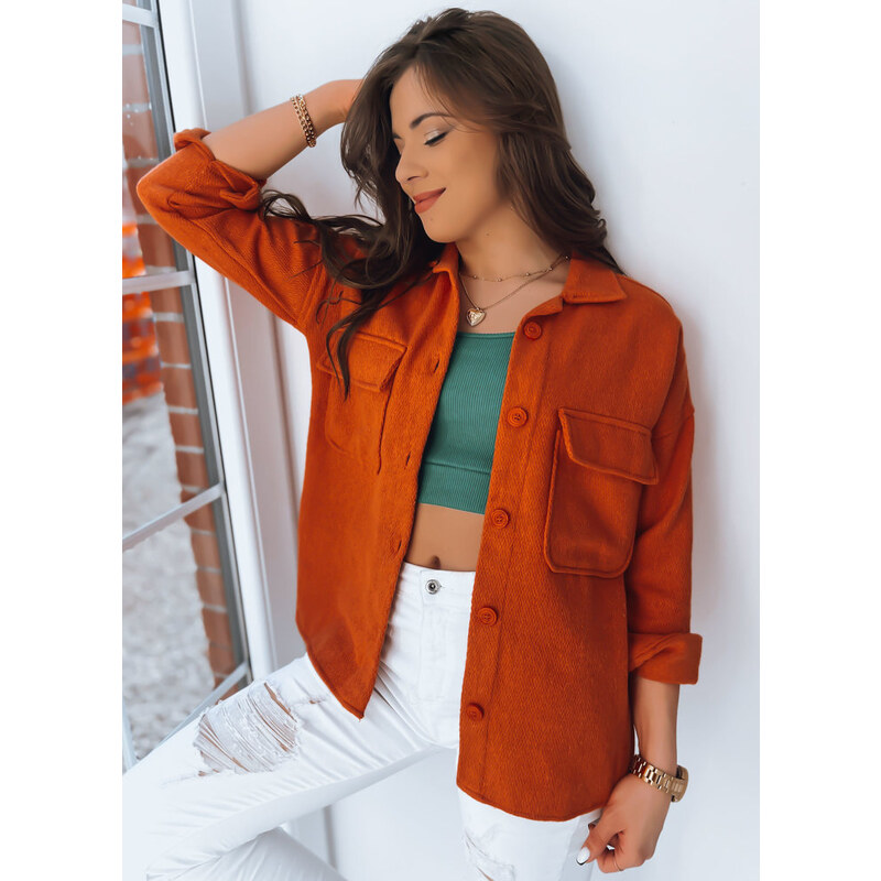 BASIC Oranžová košeľová bunda SUNSET TY3510 40763248