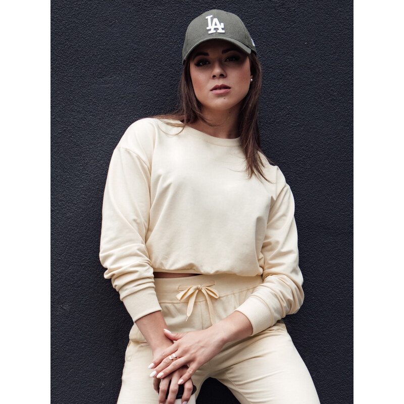 BASIC Krémová klasická dámska mikina CASUALVIBE BY1297 57040865