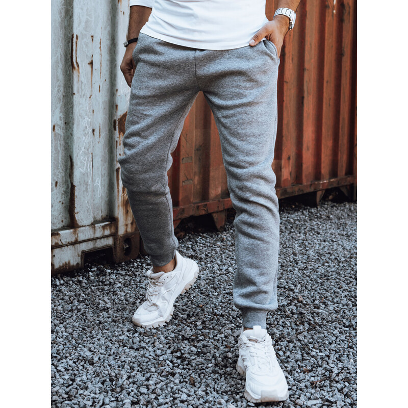 BASIC Svetlosivé pánske jogger tepláky UX4430 57535875