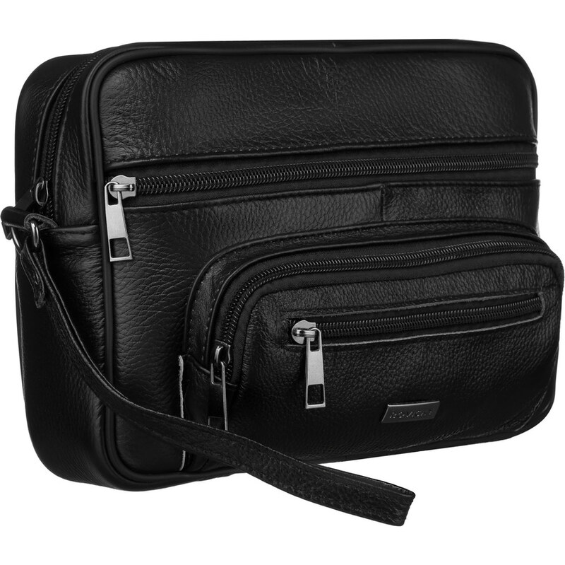 ROVICKY Pánska kožená kapsička v čiernej farbe s vonkajšími vreckami a 62558235