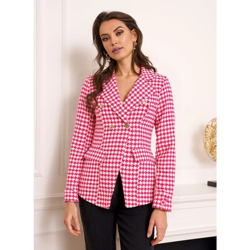 Glamorous by Glam Dámske elegantné sako so vzorom - fuchsiová 22419862
