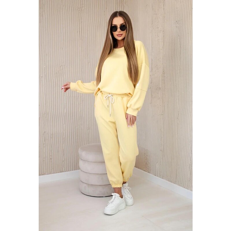 MladaModa Viskózová tepláková súprava model 7065P svetložltá 62639752