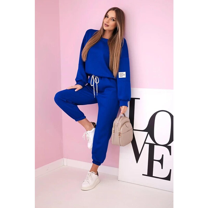 MladaModa Viskózová tepláková súprava model 7065P kráľovská modrá 62679581