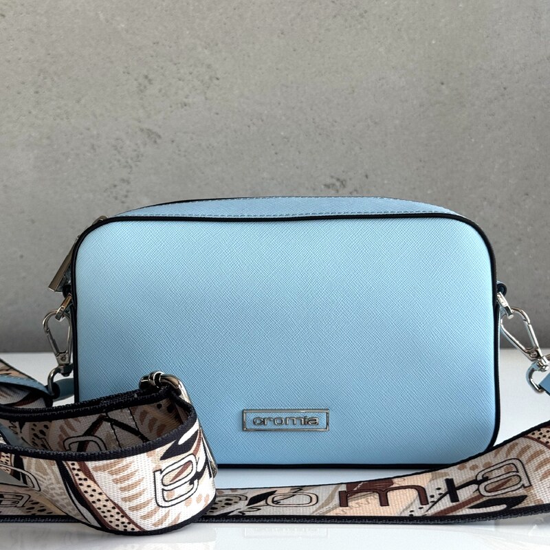 Kožená kabelka CROMIA Perla 2009 azzurro 62577883