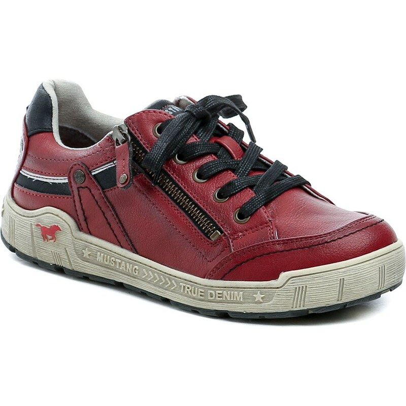 Mustang 1290-302-5 červené dámske poltopánky 62578585