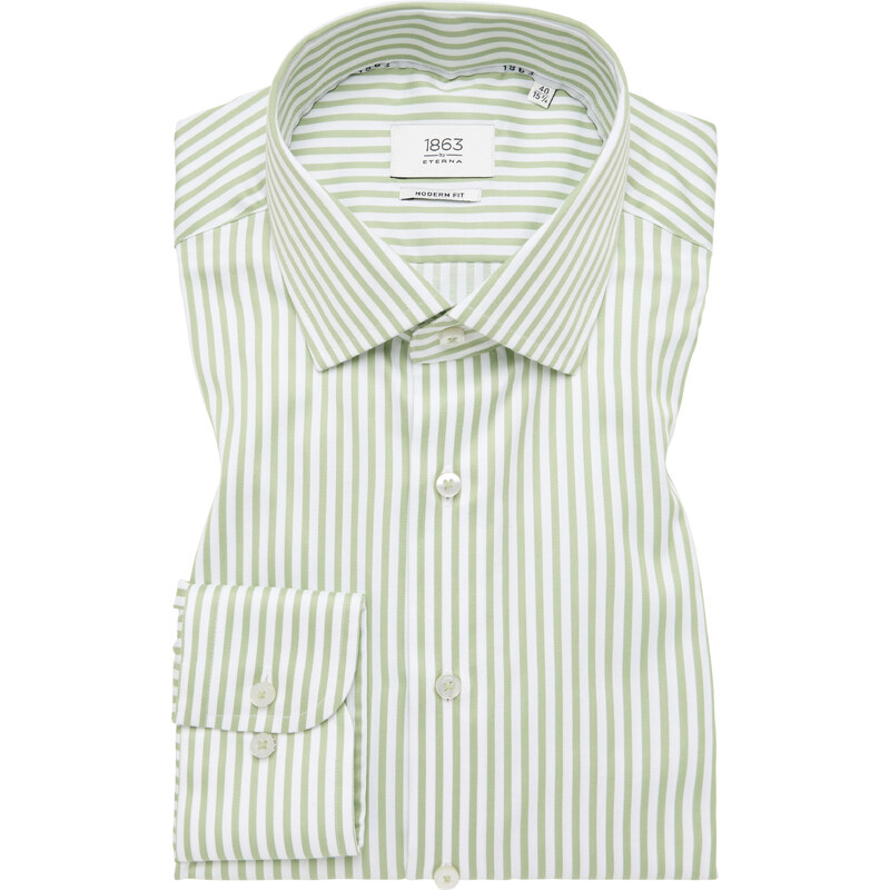 Pánska zelená Premium 1863 prúžkovaná košeľa ETERNA modern fit 62578820