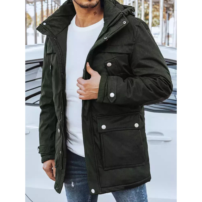 BASIC Tmavozelená teplá kabátová bunda s vreckami TX4280 36455283