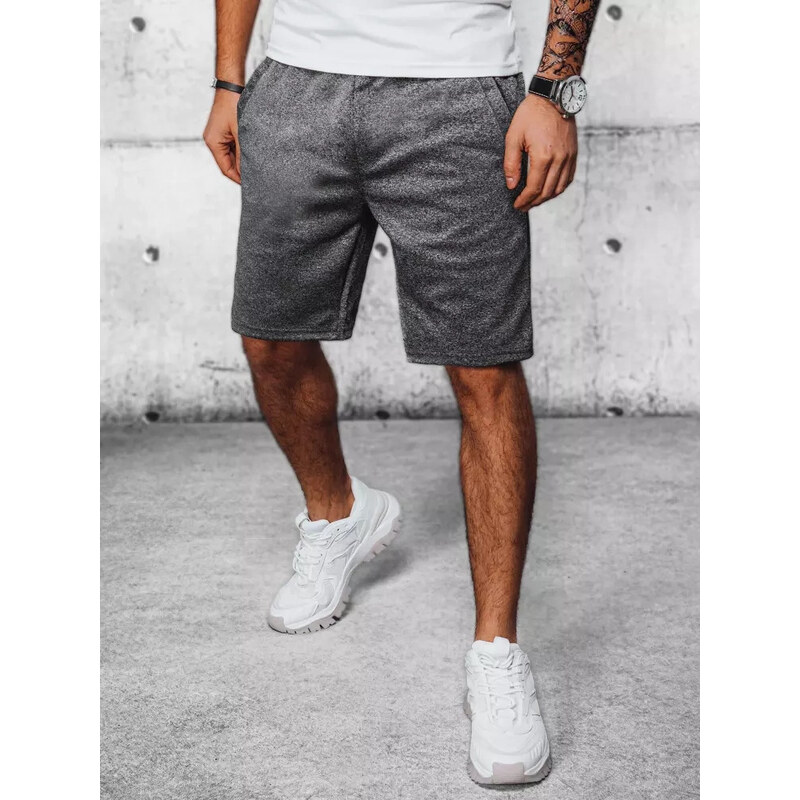 BASIC Tmavosivé pánske teplákové šortky SX2190 39550872