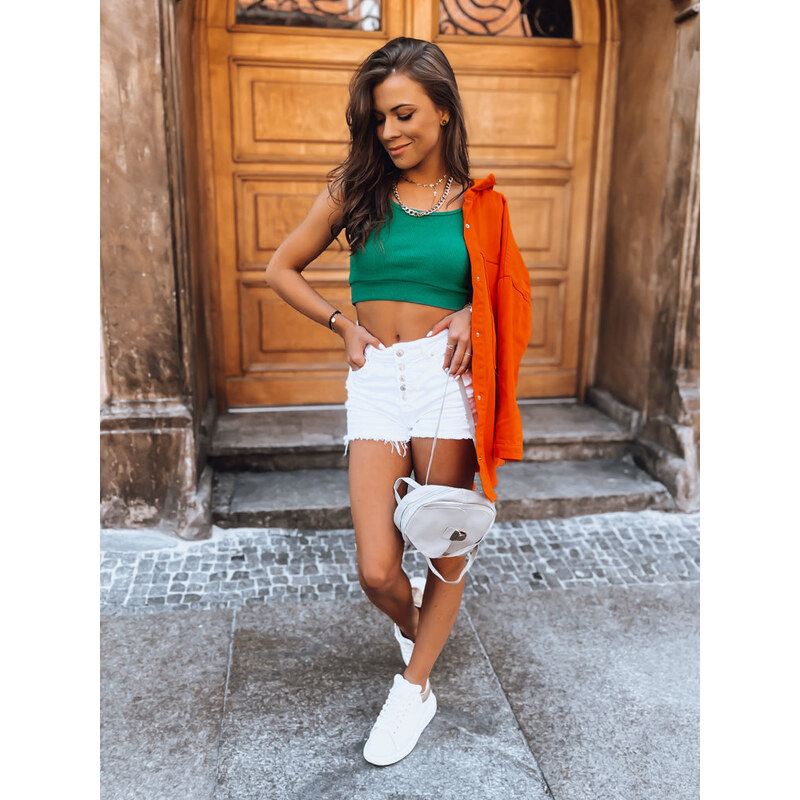 BASIC Zelený rebrovaný crop top MY DARLING RY2173z 44454232