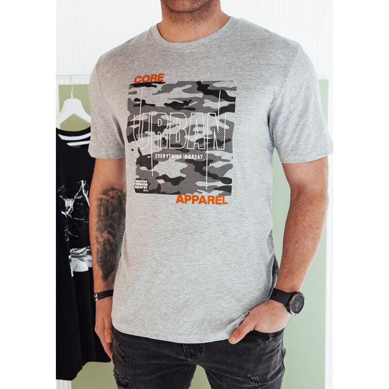 BASIC Svetlosivé tričko s potlačou URBAN RX5455 49971491