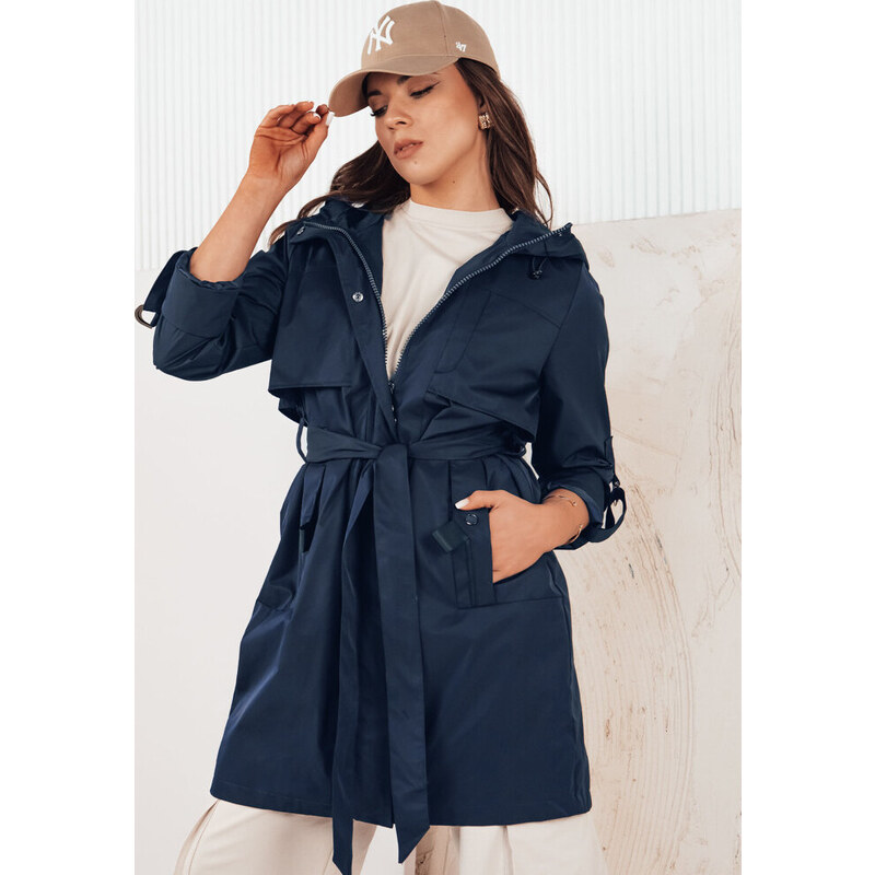 BASIC Tmavomodrá štýlová parka s pásikom NOLES TY4281 50271838