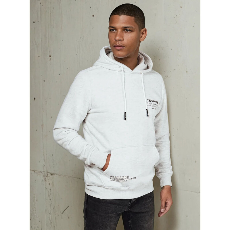 BASIC Svetlosivá mikina s kapucňou BX5690 52670915