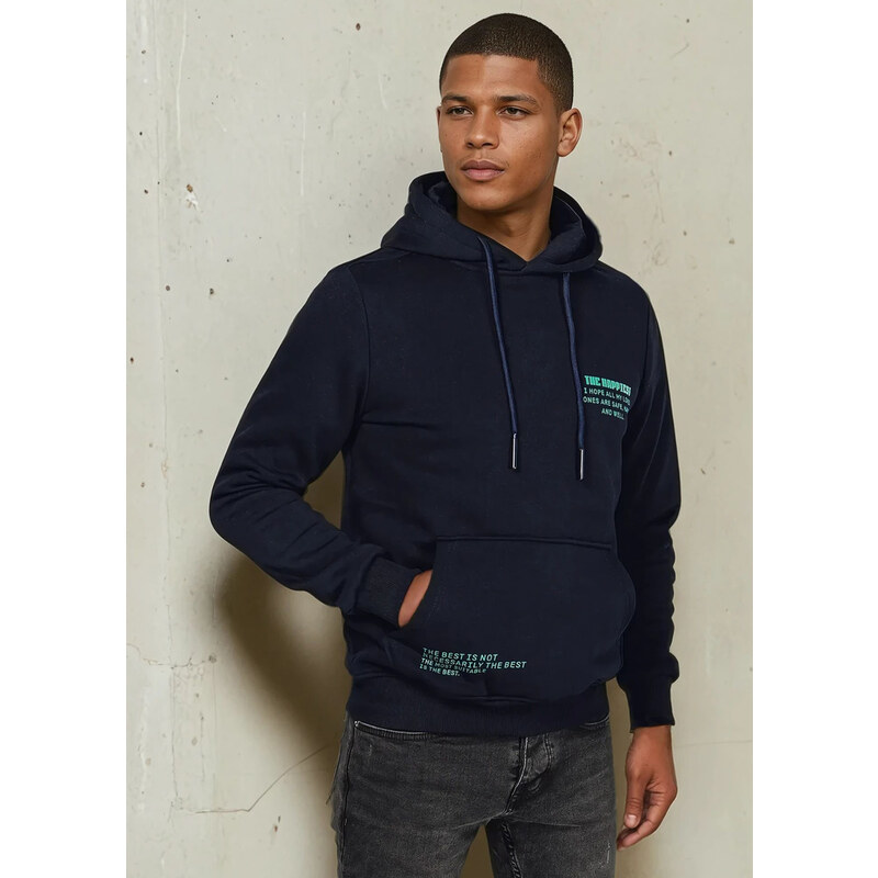 BASIC Tmavomodrá mikina s kapucňou Dstreet BX5689 52670918