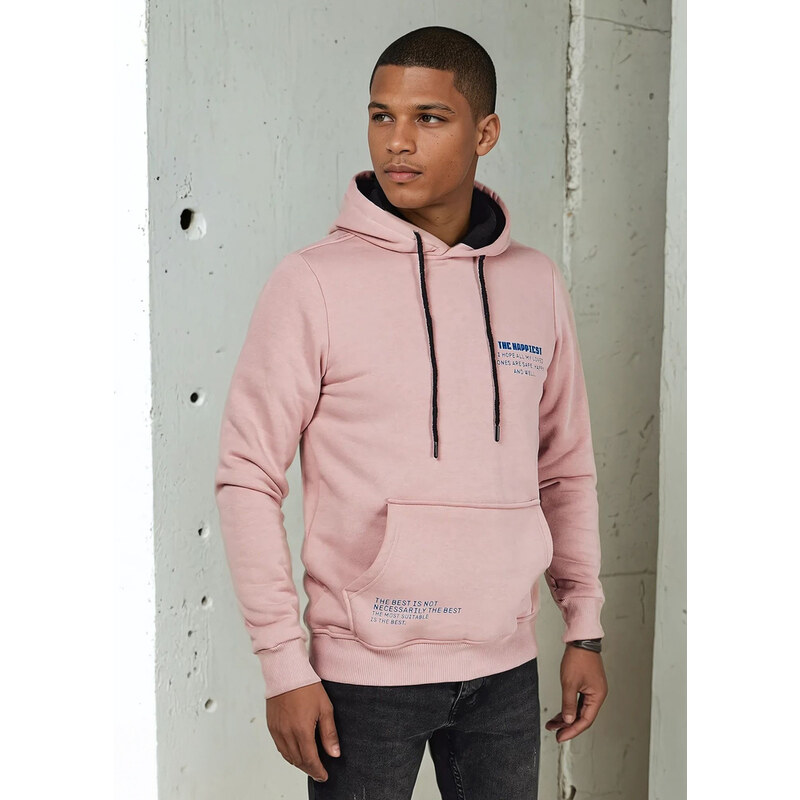 BASIC Svetloružová mikina s kapucňou BX5692 52670977
