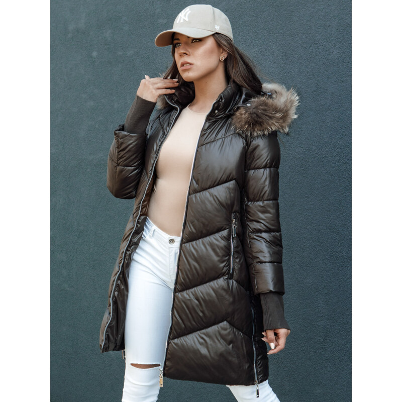 BASIC Tmavohnedá dlhšia prešívaná bunda LAGOON TY4500 57405678