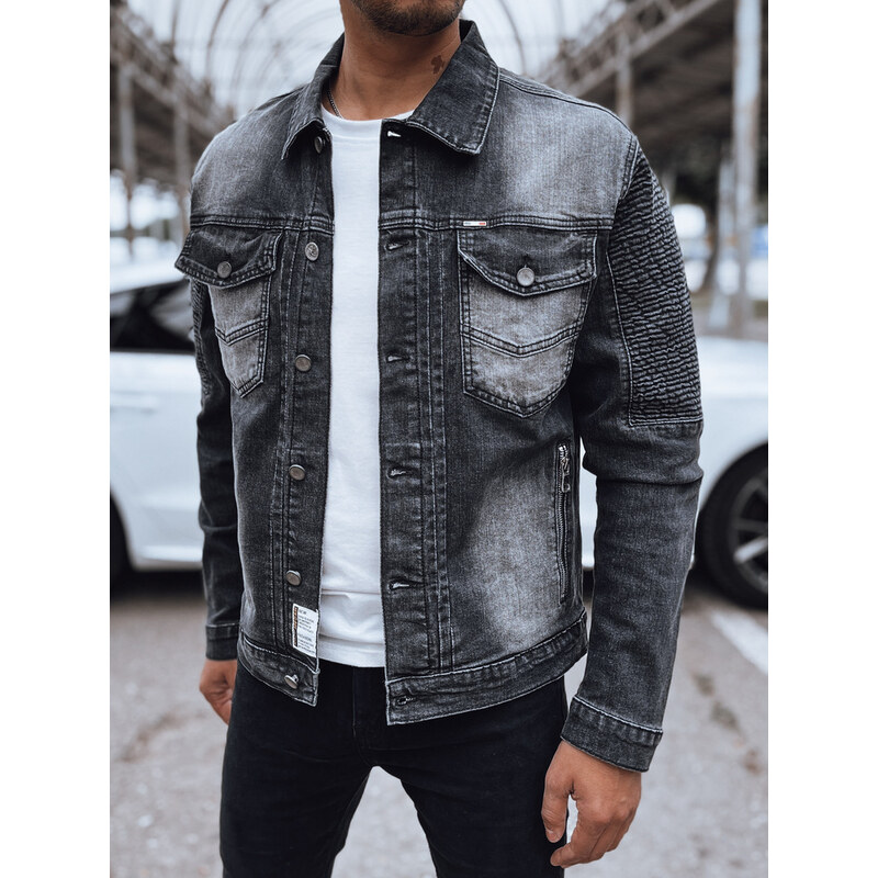 BASIC Čierna pánska džínsová bunda TX4719 58241877