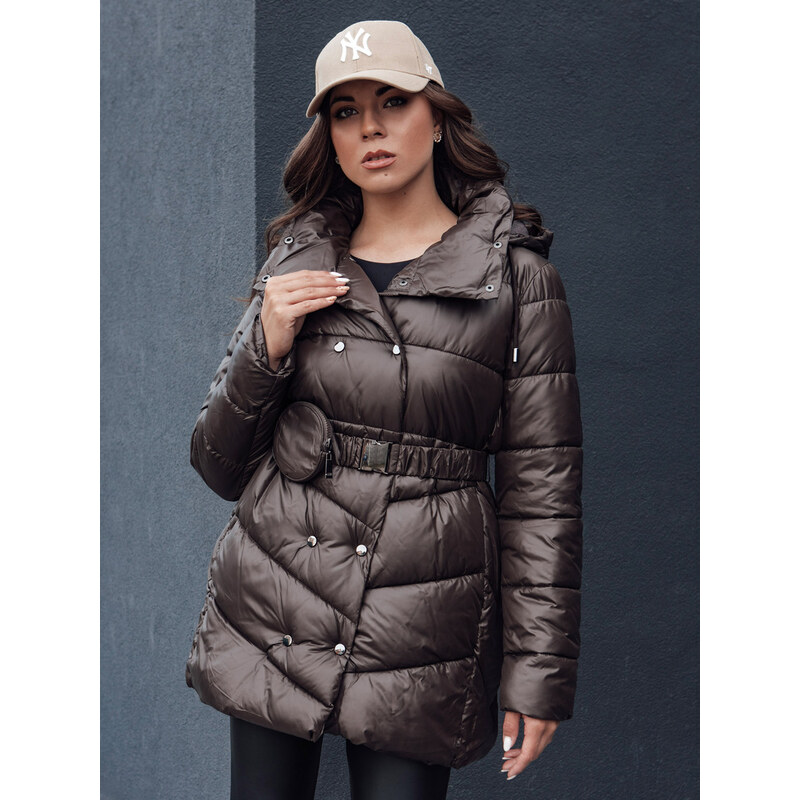 BASIC Hnedý dámsky prešívaný kabát BLOOM TY4517 62022194