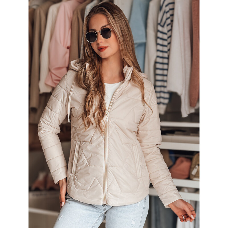 BASIC Béžová dámska prešívaná prechodná bunda ENZIOK TY4865 62578965