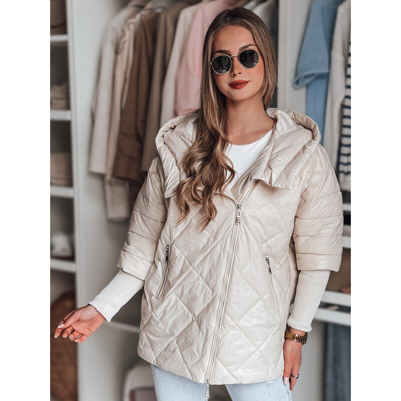 BASIC Smotanová dámska prechodná bunda s manžetami na rukávoch 62578968