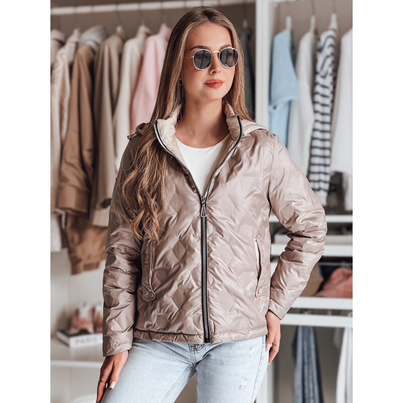 BASIC Dámska ružovo-béžová lesklá prechodná obojstranná bunda SYLVIAN 62578978