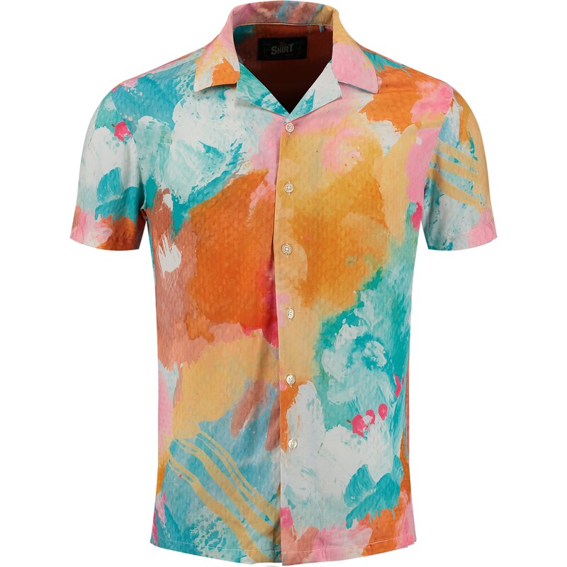 Key Largo Košeľa Caracas tyrkysová / oranžová / homárová / ružová 62582983