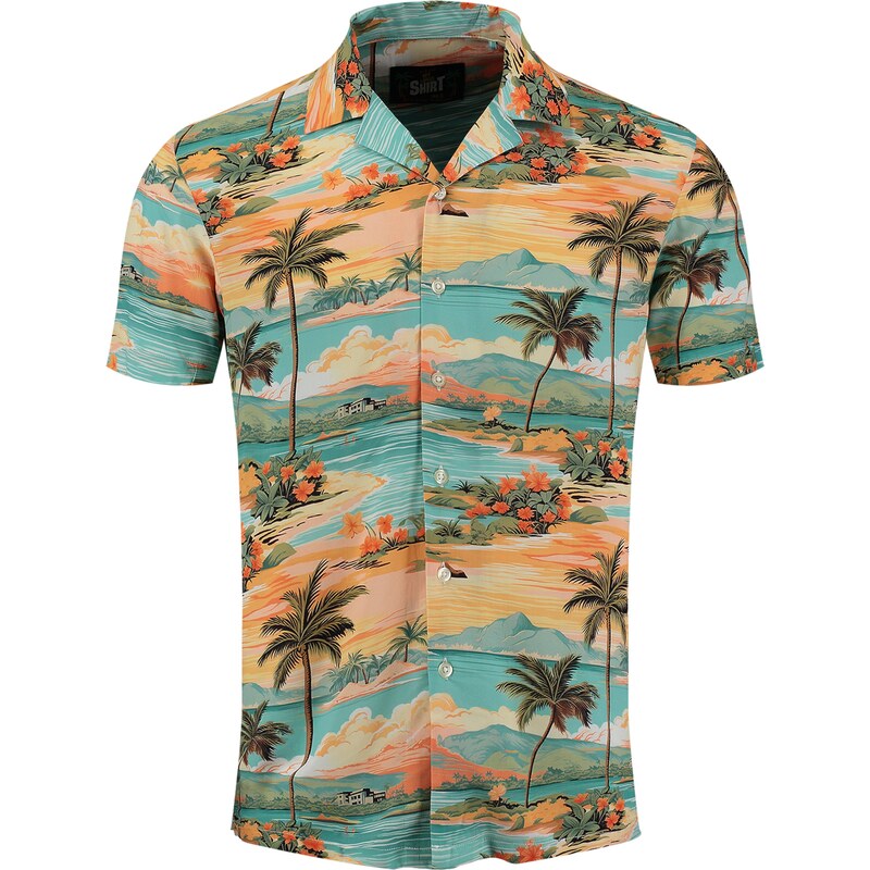 Key Largo Košeľa Cabana tyrkysová / žltá / zelená / svetlooranžová 62582984