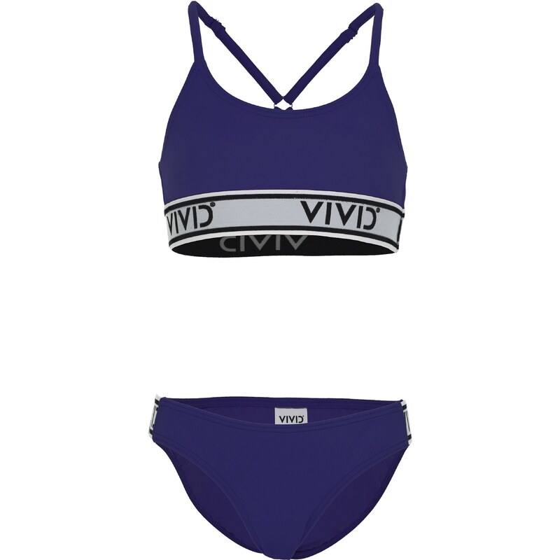 VIVID Bikiny tmavomodrá / svetlosivá / čierna 62584086