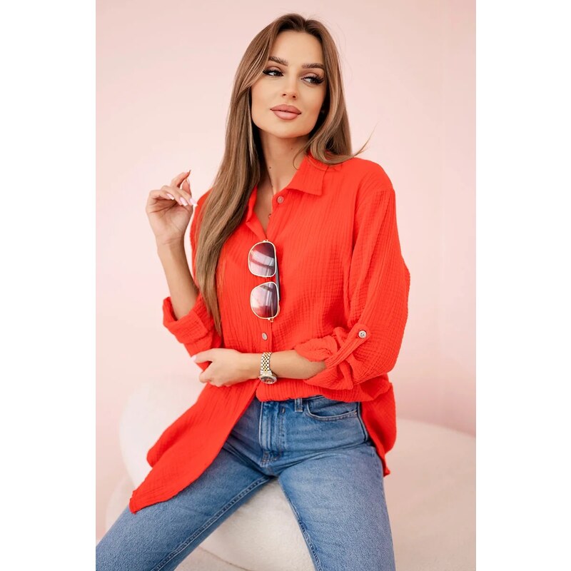 Bavlnená mušelínová košeľa Dixie oversize 63090071