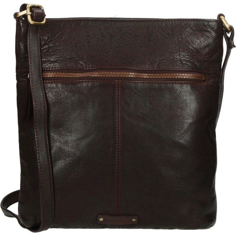 Enrico Benetti Dámska kožená taška cez rameno Adriana hnedá 52581547